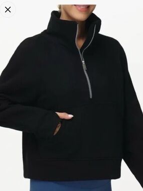 Black Half-Zip Pullover Sweater